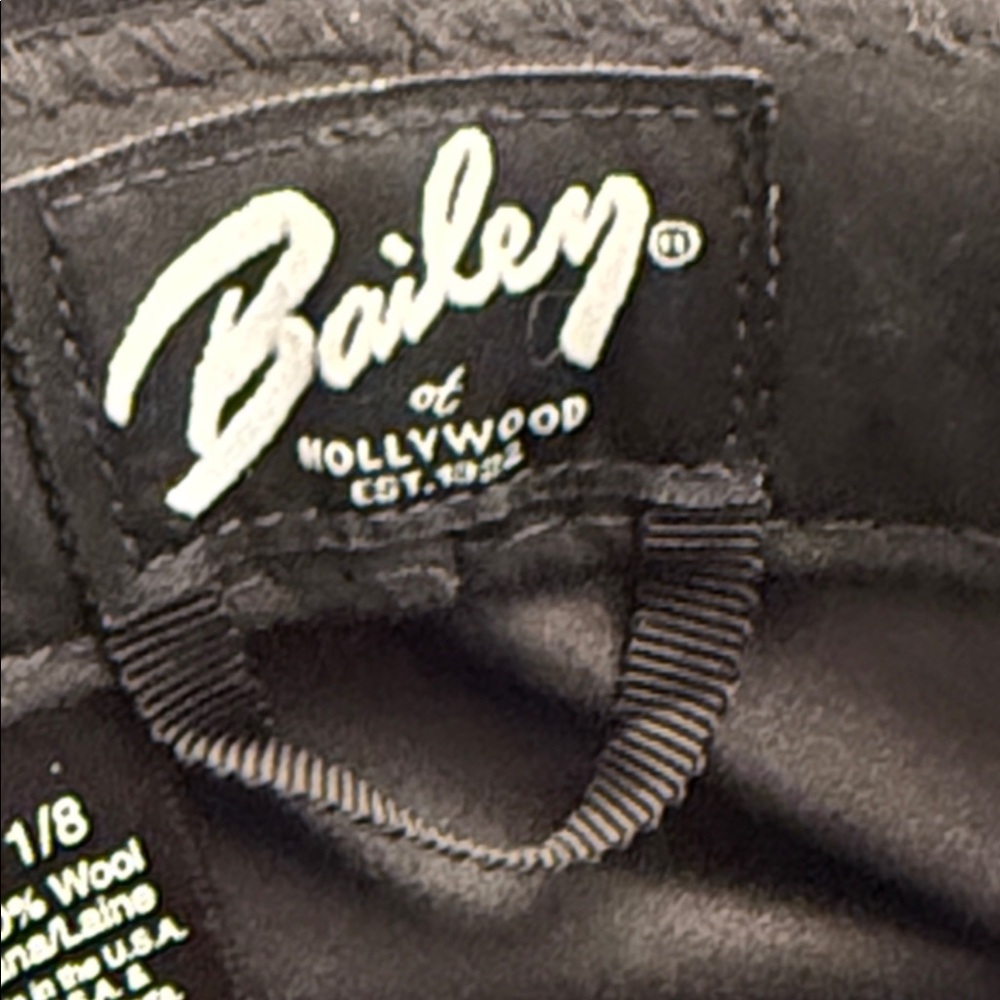 Bailey Of Hollywood Black Wool Jett Pork Pie Hat - Picture 3 of 7